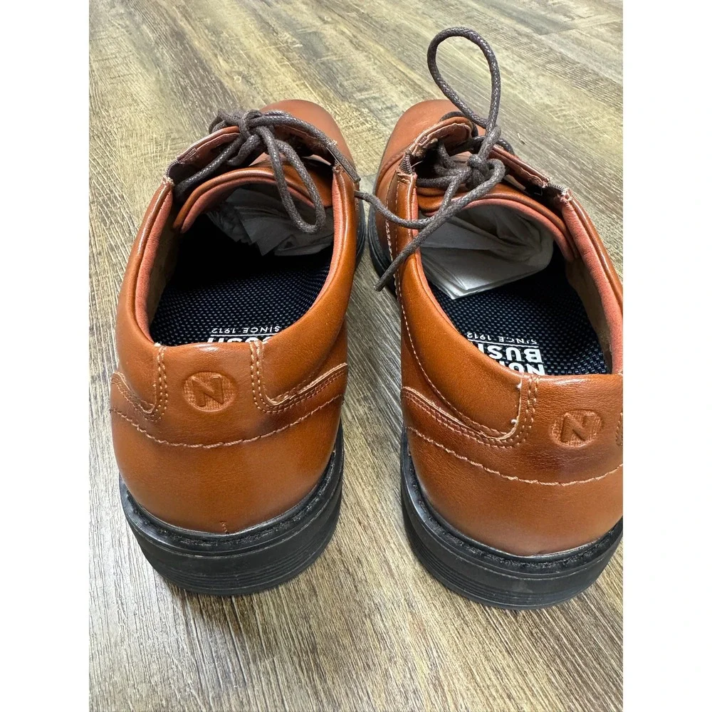 Nunn Bush Mens Cognac Brown Cap Toe Oxford Comfort Gel Dress Shoes 10.5